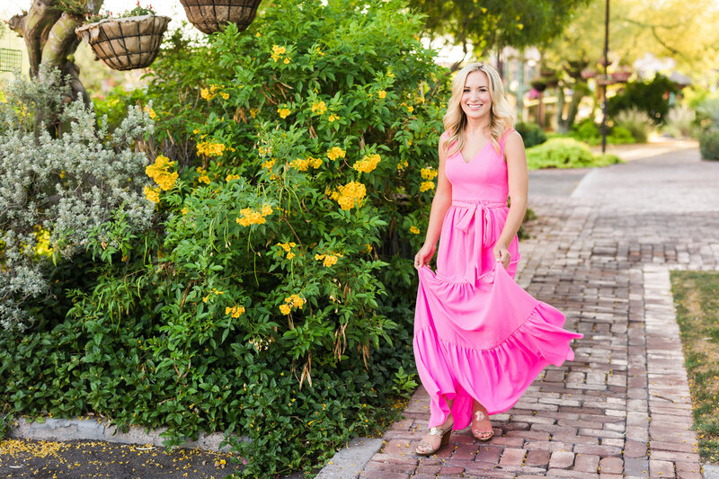 fashion portrait of woman in old town Scottsdale