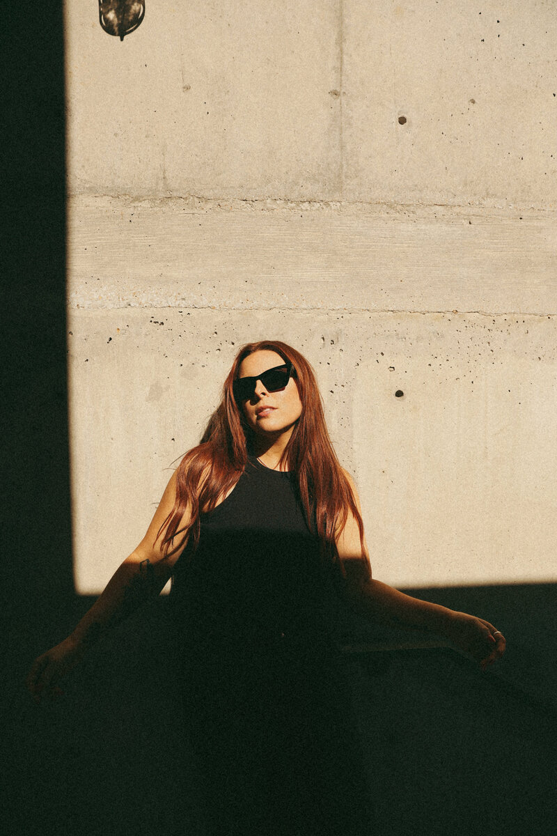 woman holding camera