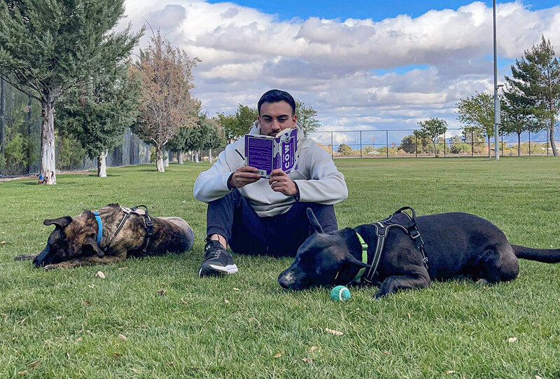 Adiran Esparza with dogs