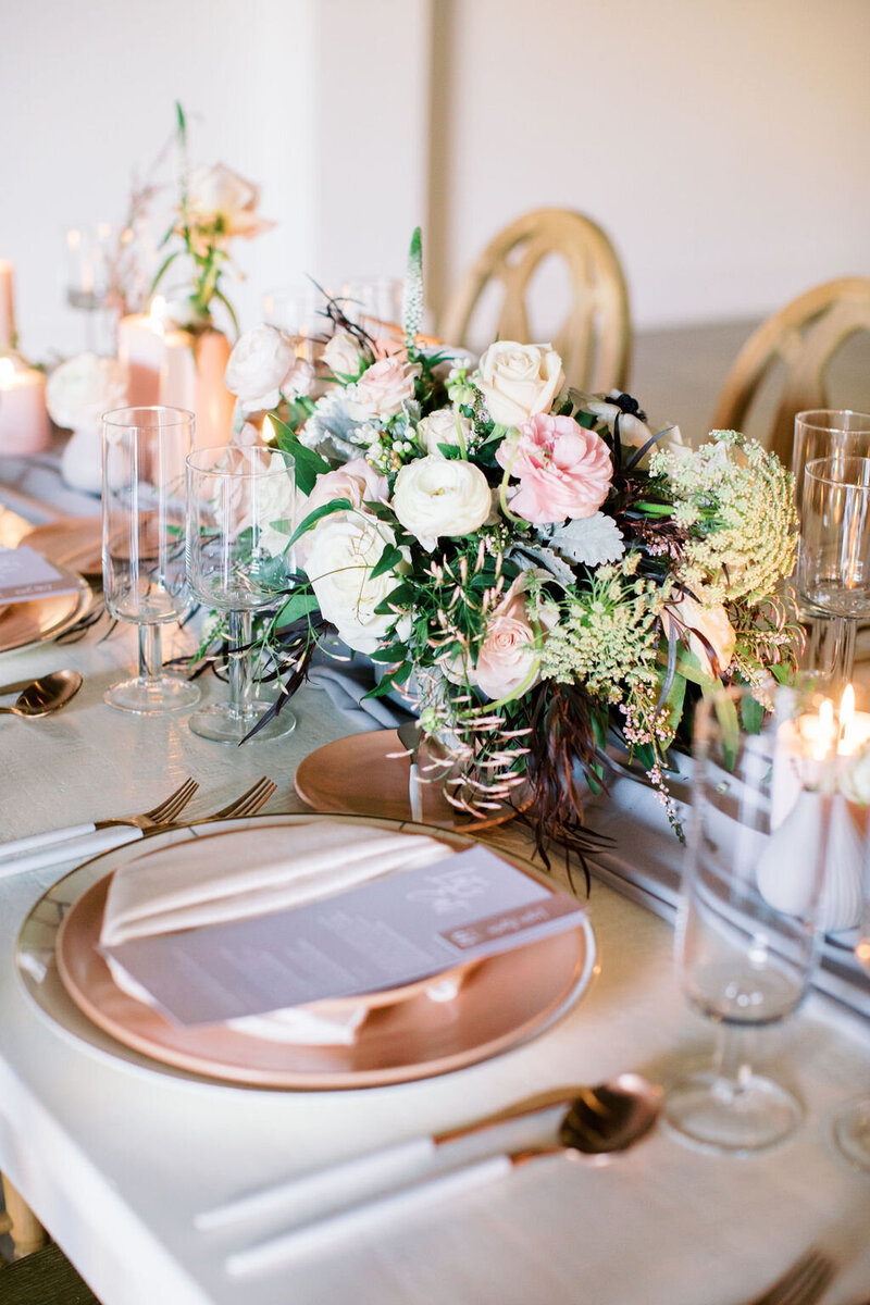 1 -radiant-love-events-MOLAA-Styled-Shoot-table-setting-gold-plates-menu-sunlight-flowers-greenery-updated-romantic-elegant-timeless