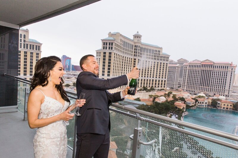 Yvonne and Caleb's elopement at Cosmopolitan in Las Vegas photographed by Las Vegas photographer Ashley LaPrade.