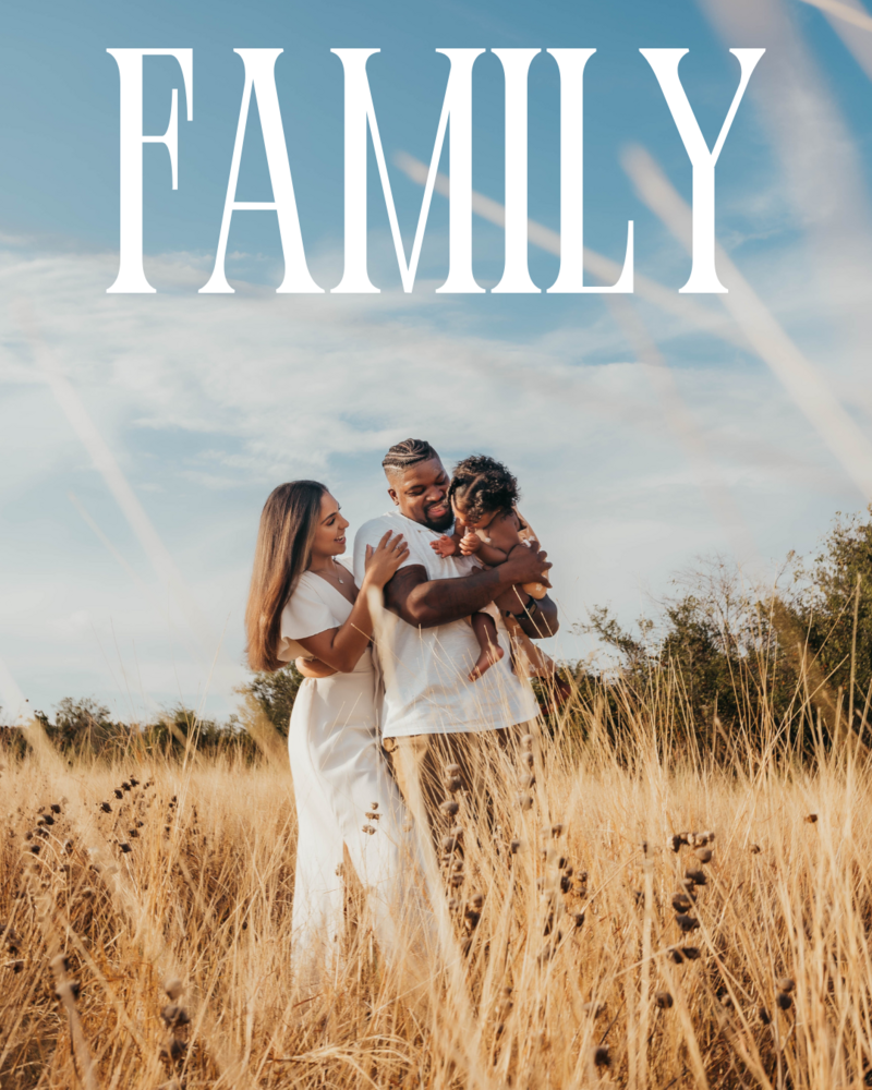 a family poses for a family photoshoot