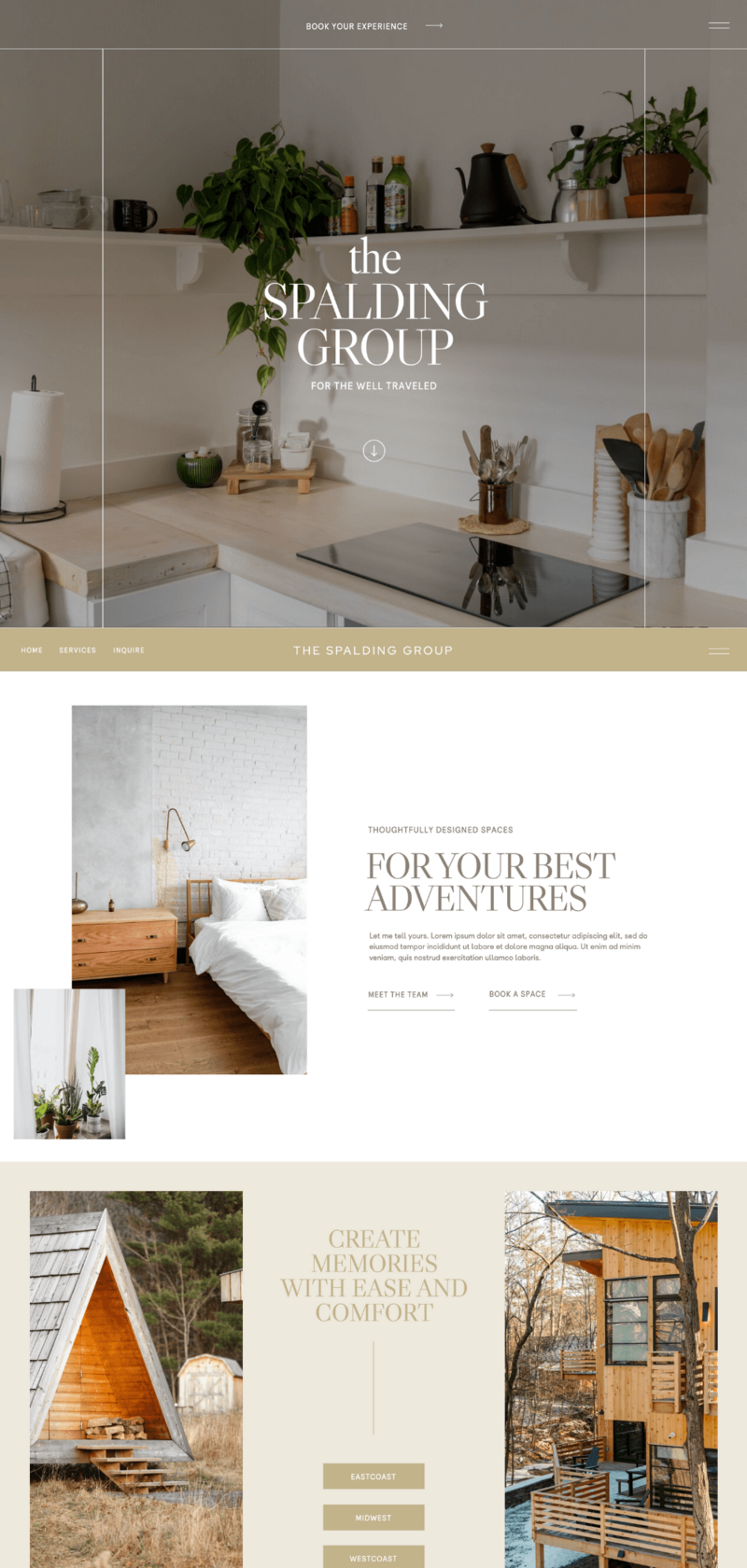 Experience an elegant Showit website crafted for an interior design business. The design showcases beautiful portfolios and services, reflecting a keen eye for aesthetics and detail.