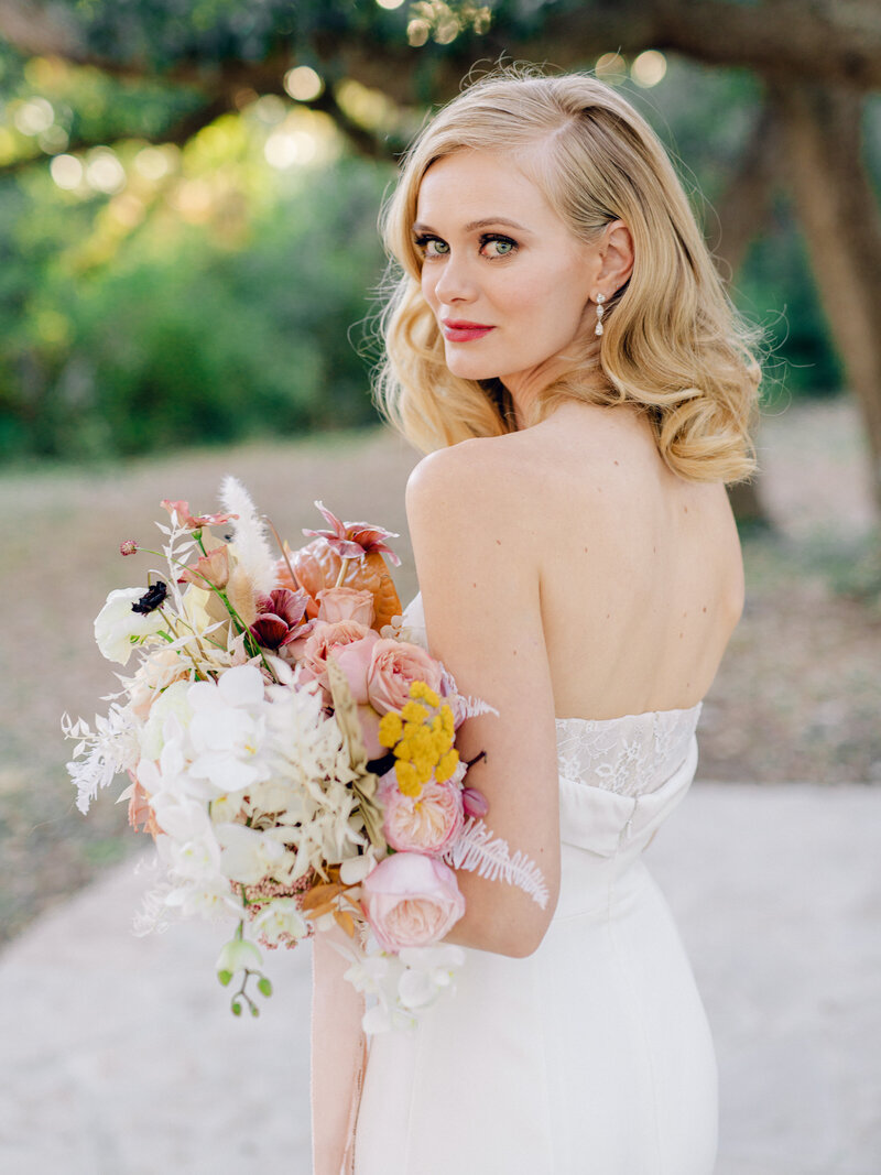 colorful bride with floral