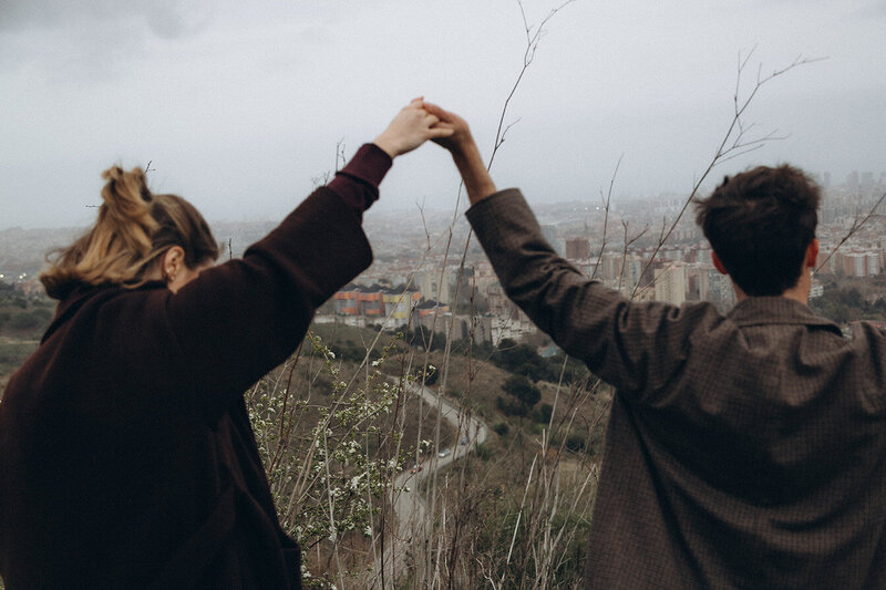Destination love story captured above Barcelona, perfect for adventurous couples and elopements