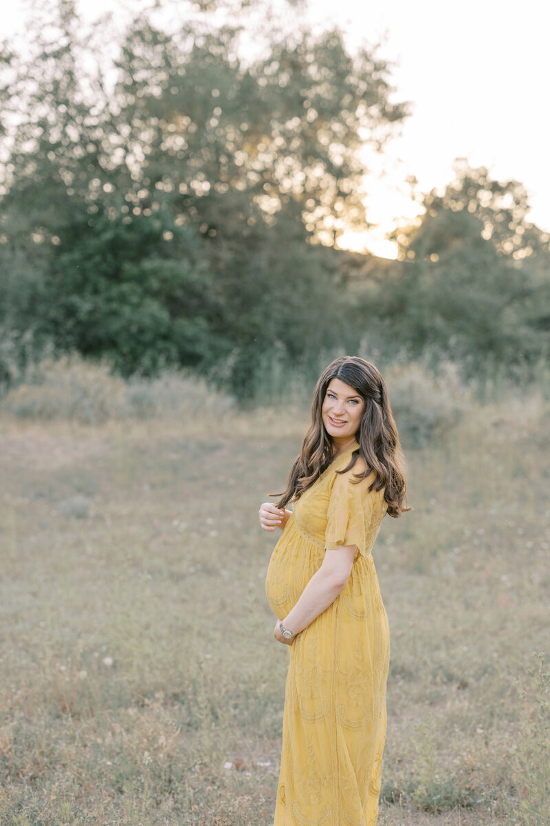 maternity, pregnant woman in water, petal and pup dress