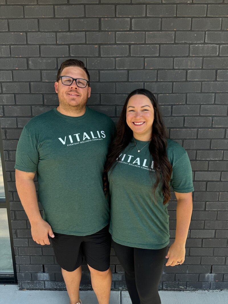 Chris and Madison Baldwin wellness entrepreneurs and co-founders of Vitalis in Mount Juliet Tennessee