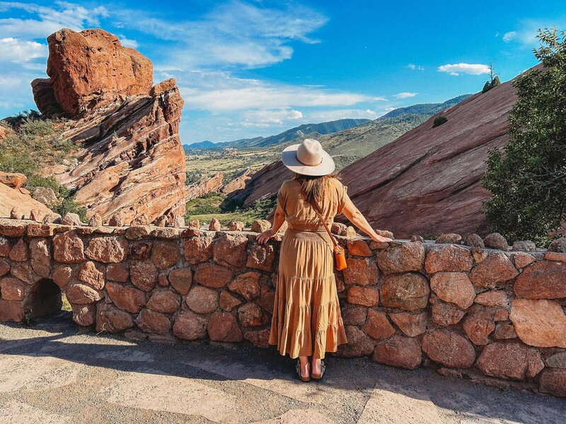 Courtney, shown from back at Red Rocks Amphitheater.