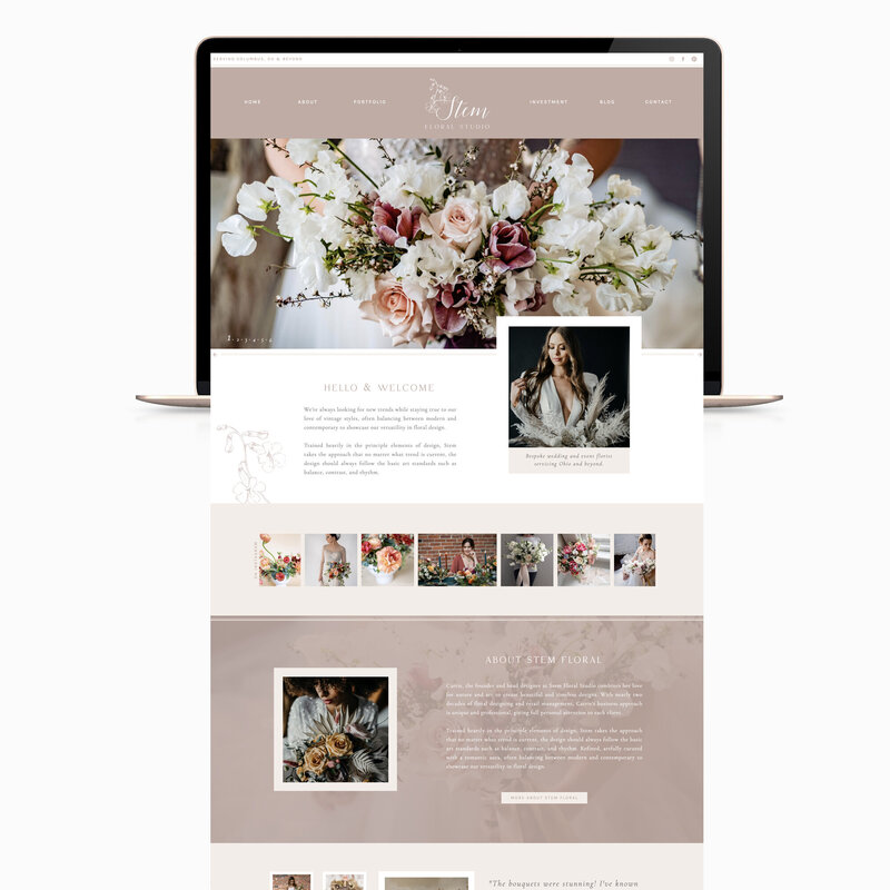 Custom Web Design & Branding  | Heather Jones Creative | Stem FLoral Studio