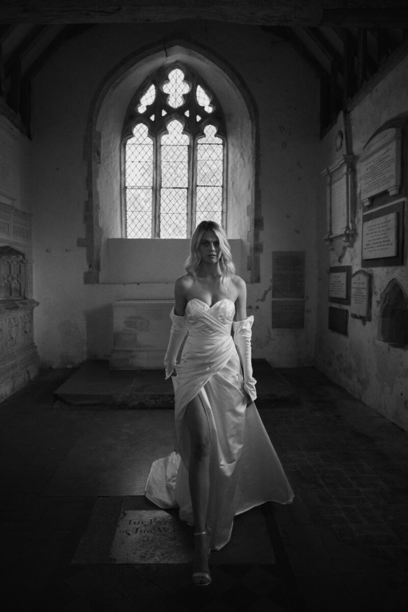Delicate silk wrap wedding dress by Luna Bea British wedding dresses