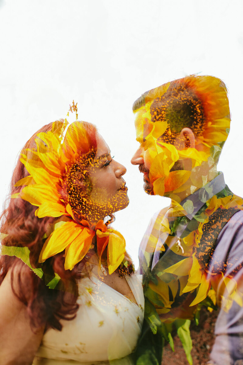 Sunflower-Double-Exposure-Bride-Groom-Florida-Wedding