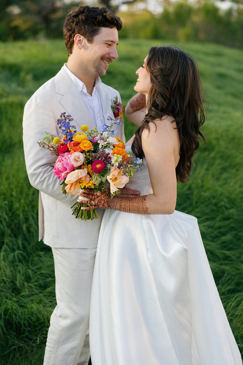 Bride and groom sunset coulee photos at Prospect House wedding planned by Bianca Nichole and Co