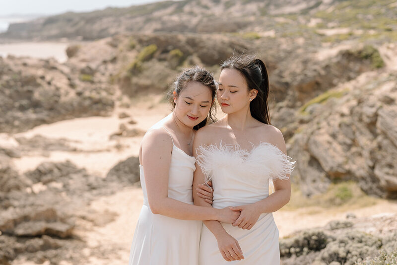Same sex beach elopement on the Mornington Peninsula
