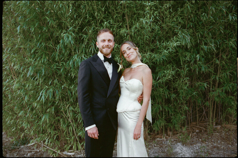 London bride in vintage lace captured in timeless editorial 35mm film wedding photography
