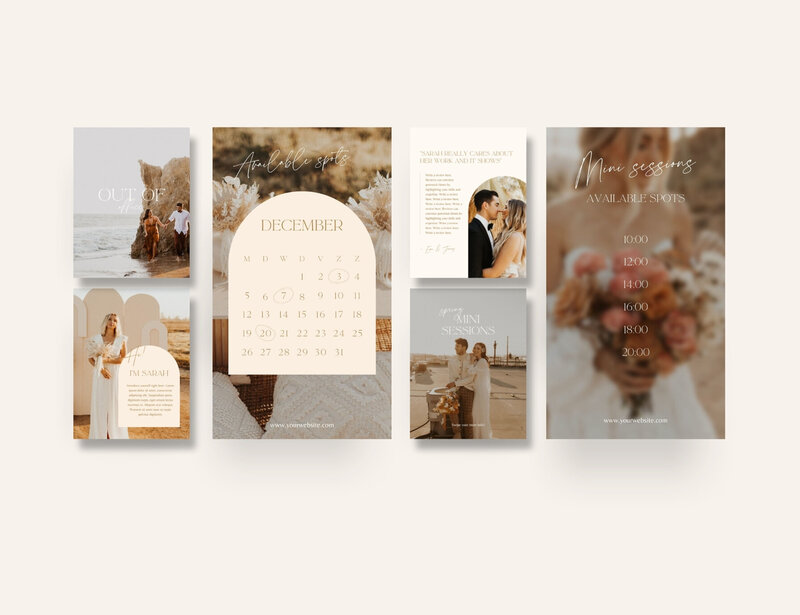 Boho Instagram templates for photographer
