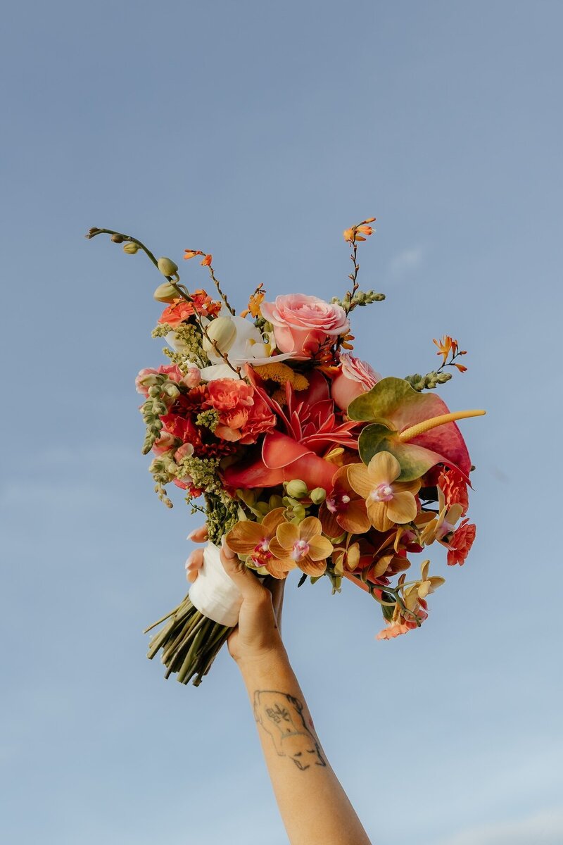 brides bouquet from elopement in costa rica