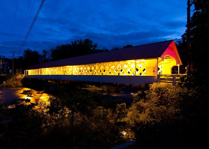 Ashuelot Covered Bridge Evening Glow by Beth Pelton Web