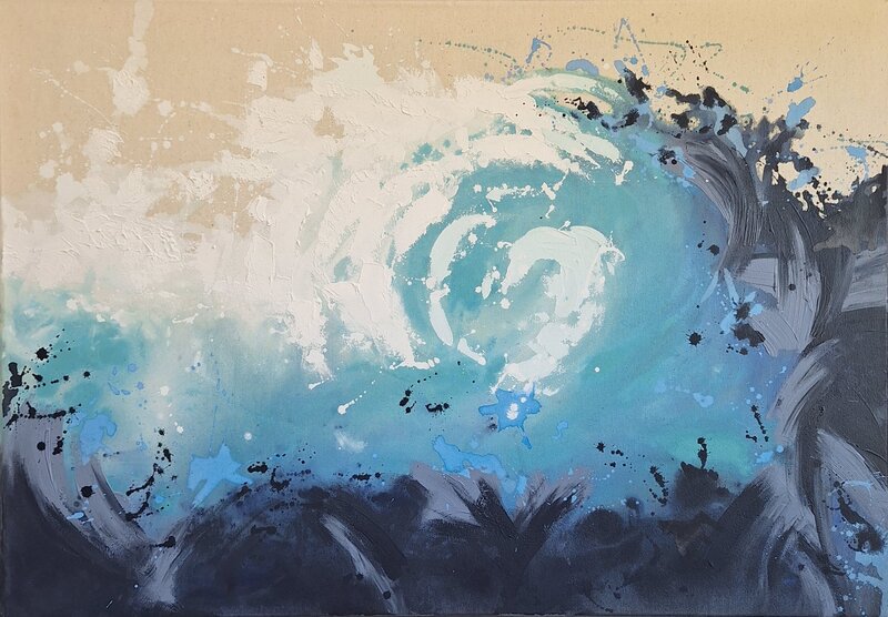 Detailaufnahme von Powerful. Kunstwerk zieht Menschen an, die Großes bewegen, sich von nichts aufhalten lassen.