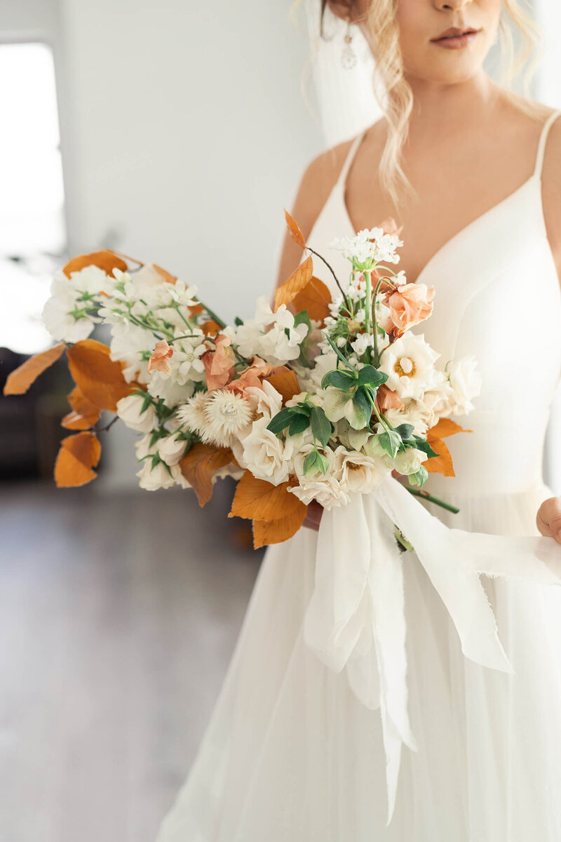 bridal bouquet close up during a bridal session at Boxwood Manor in Houston by Swish and Click Photography