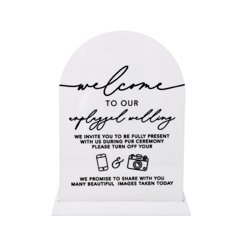 SHELLY White Acrylic Unplugged Sign