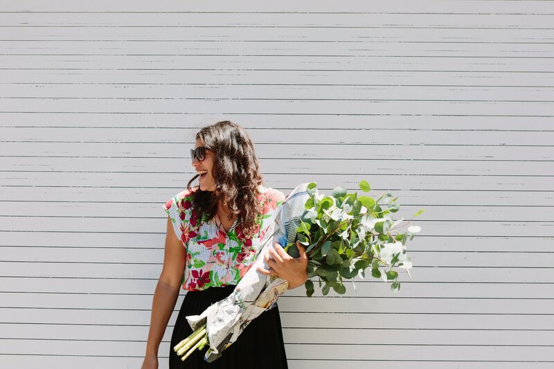 Danielle Elliott of Danielle Motif Photography with Flowers from LA Flower Mart