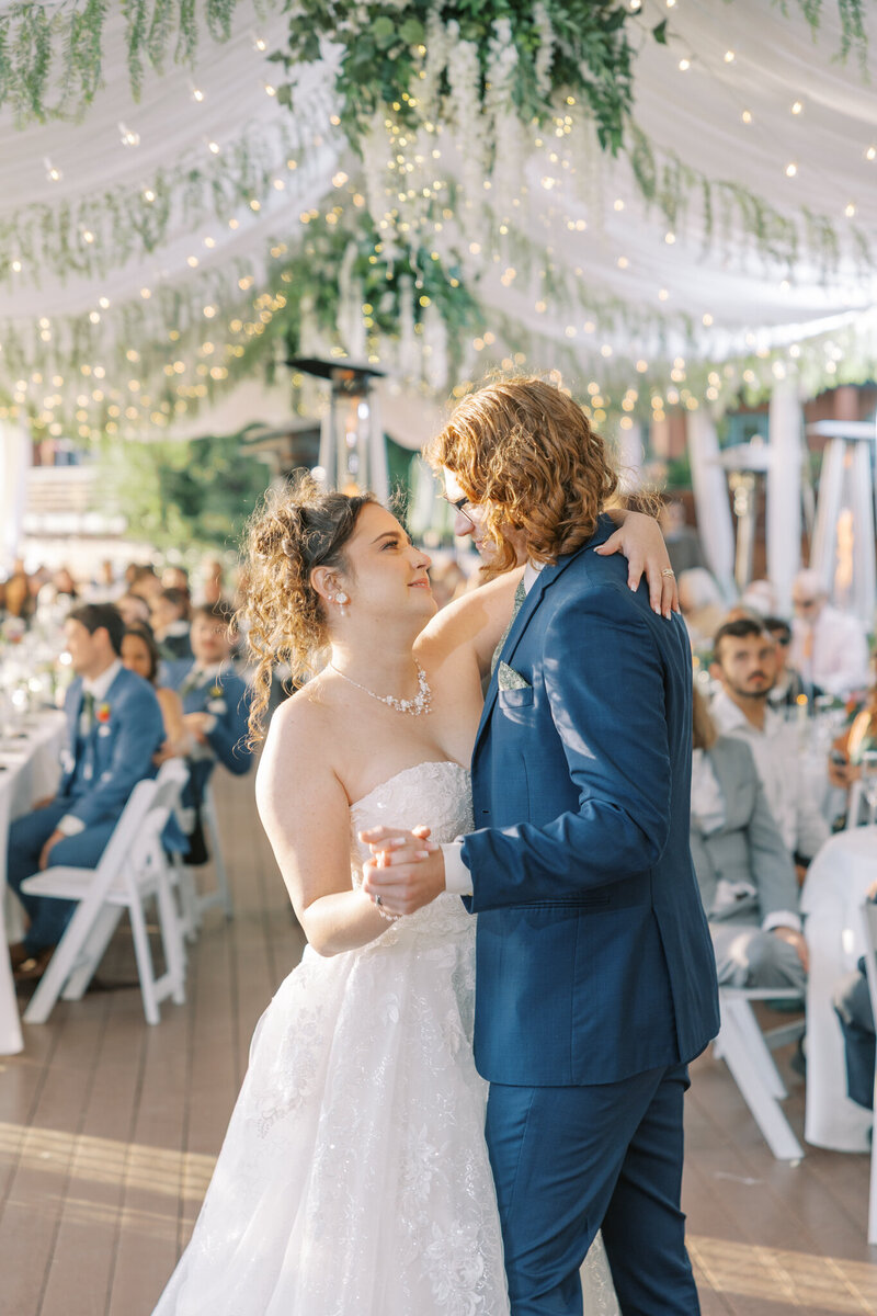 Bride and groom share their first dance at a Fresno wedding | Ashley Norton Photography