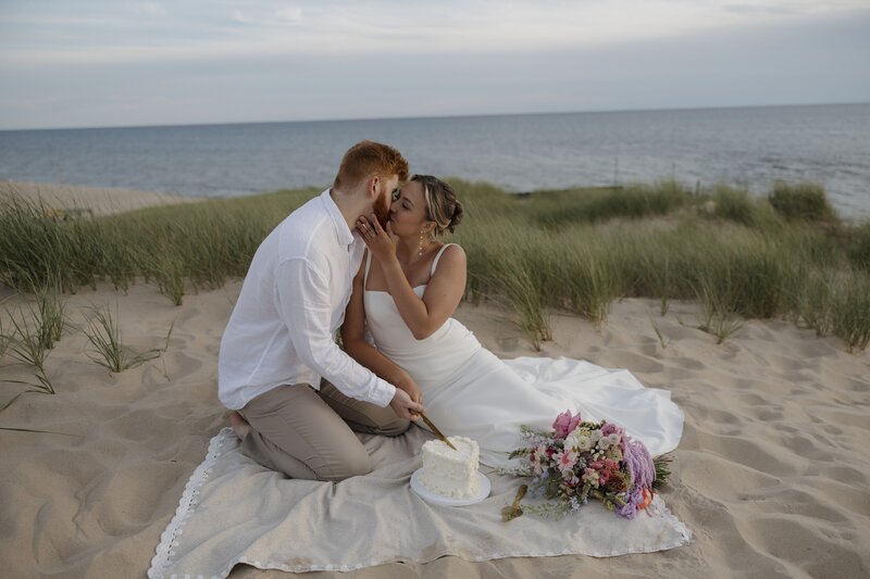 Michigan beach elopement