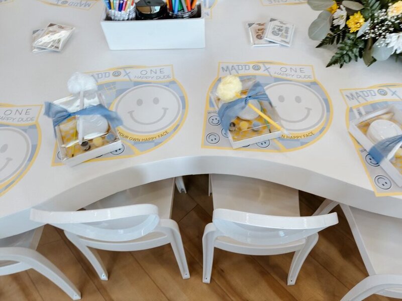 1 Happy Dude table decor for party planned by Fancy Chancey in San Diego CA