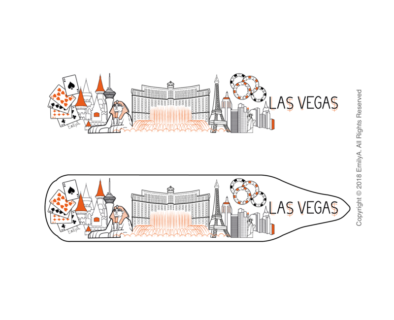 Digital Illustration, Artwork commission of Las Vegas  Skyline
