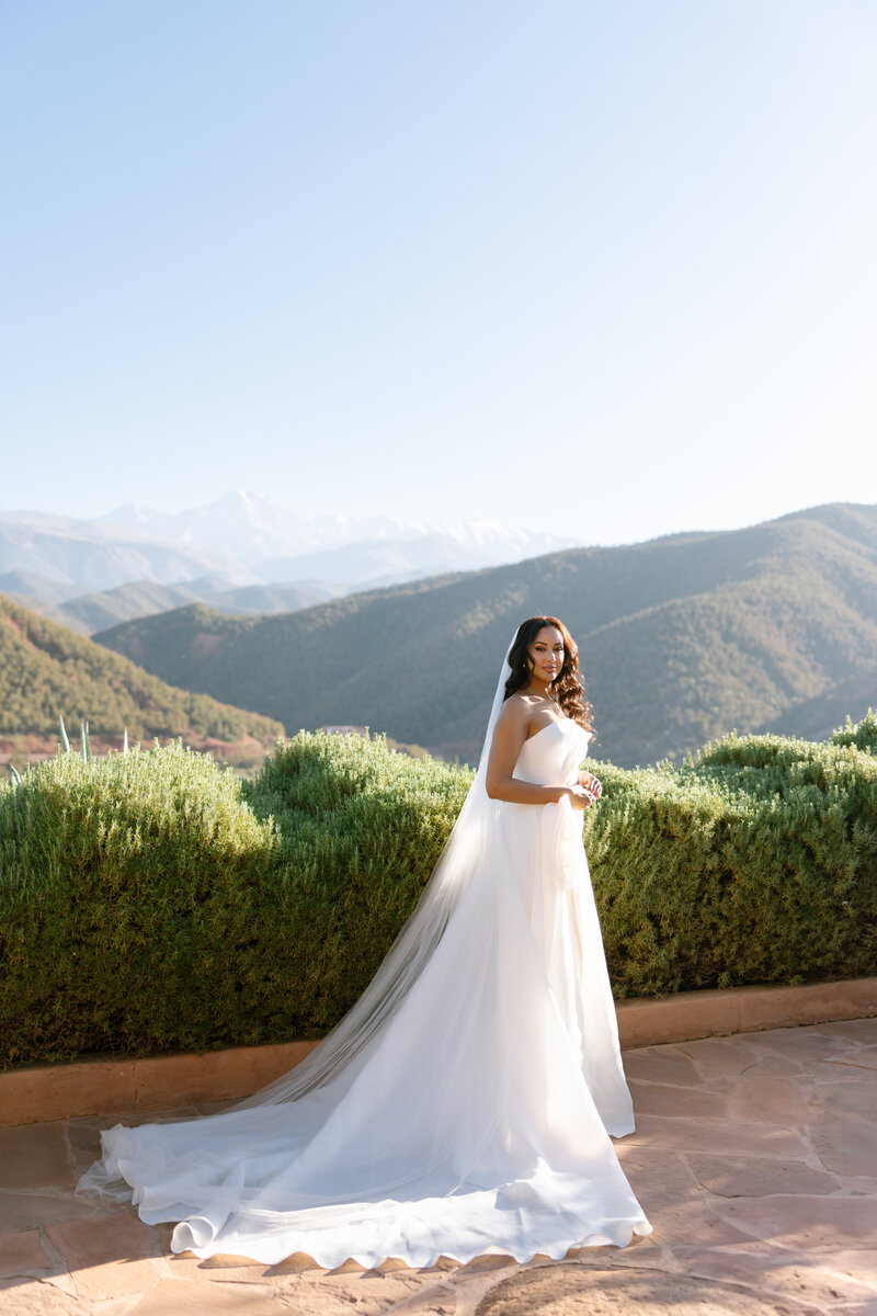 Bride in atlas mountains wedding venue