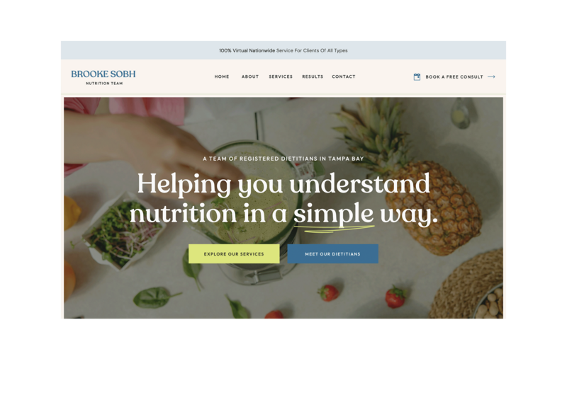 Fun & Colorful Custom Showit Website Design for Registered Dietitian