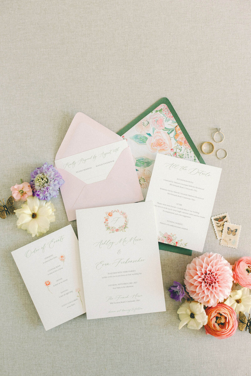 French-Park-Green-and-pink-Wedding-Invitations