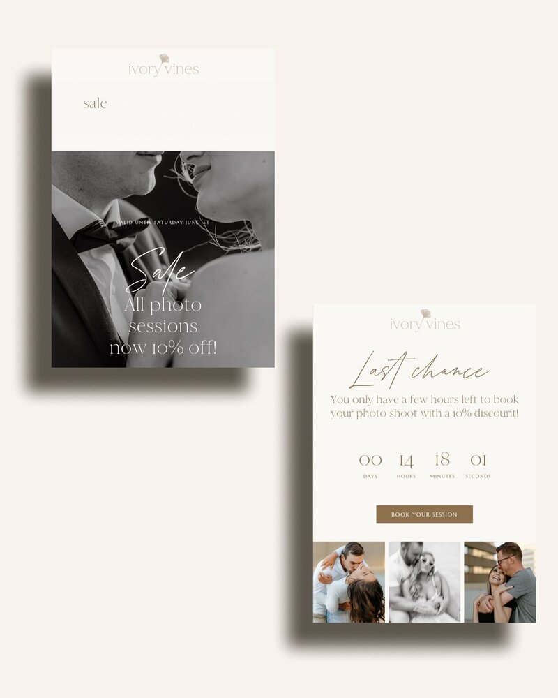 Neutral Flodesk templates for photographers Ivory Vines 7