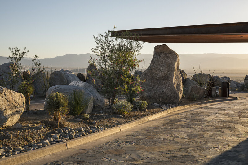 Desert Palisades Guardhouse eave designed by palm springs architect