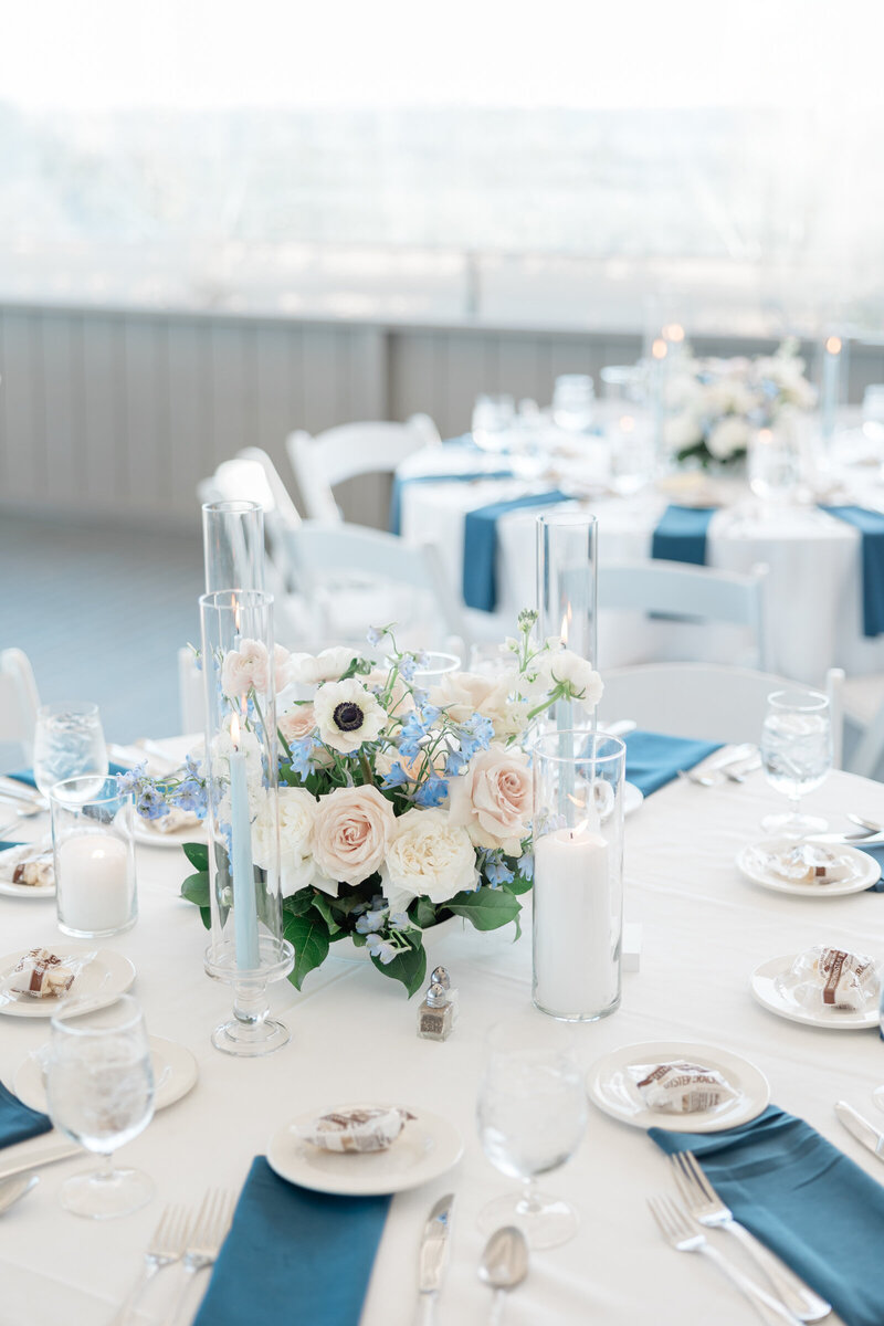 A blue, white , and blush wedding on Cape Cod