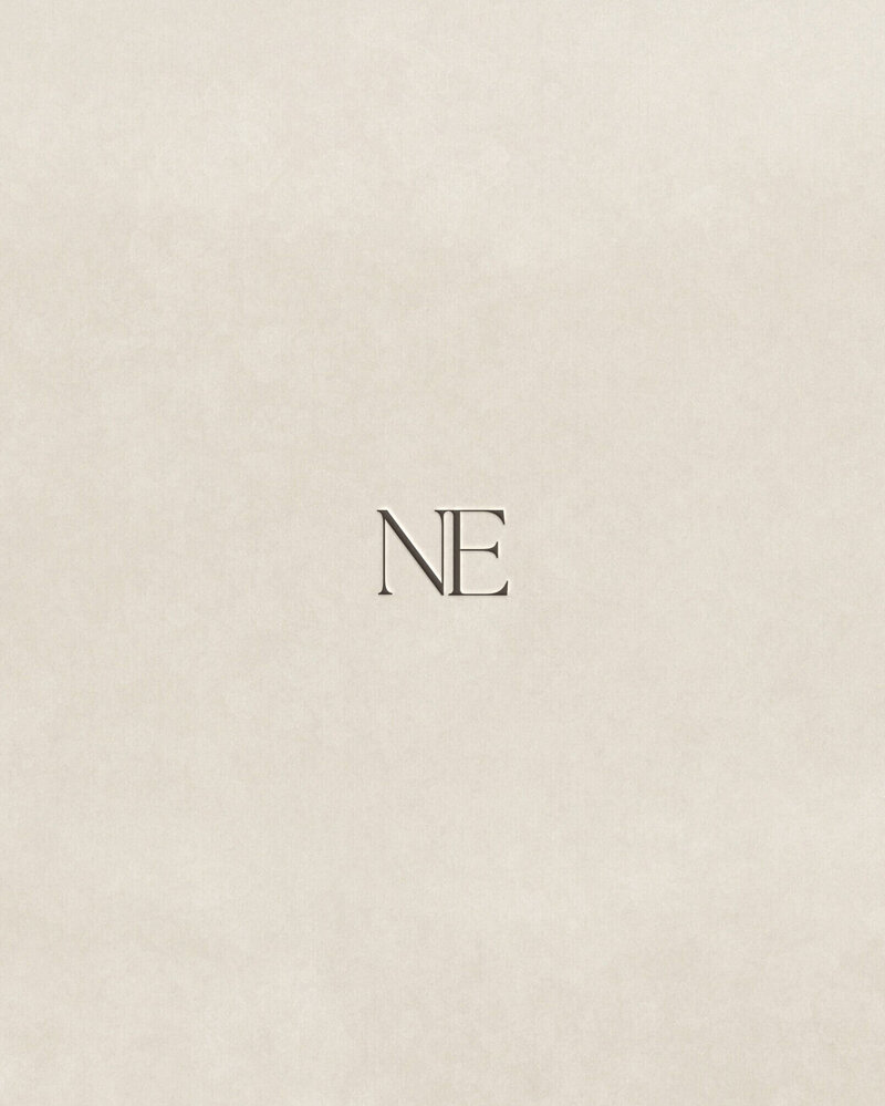 soft peaceful brand identity with neutral and blue tones for a wellness and self-development coach