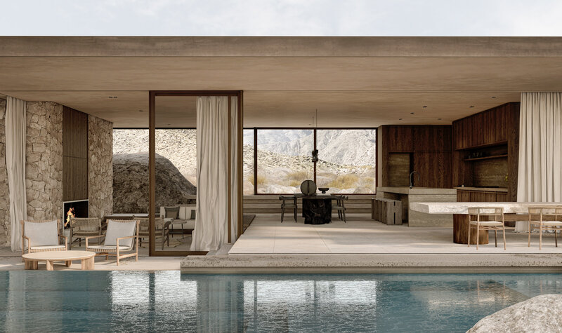 Living Area-Kitchen Area-Spec-Palm Springs Architecture