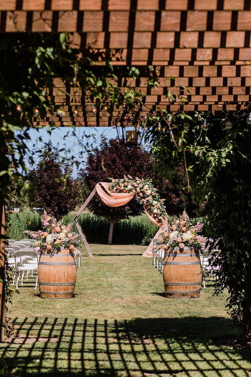 craven farm outdoor wedding ceremony Joanna Monger Photography