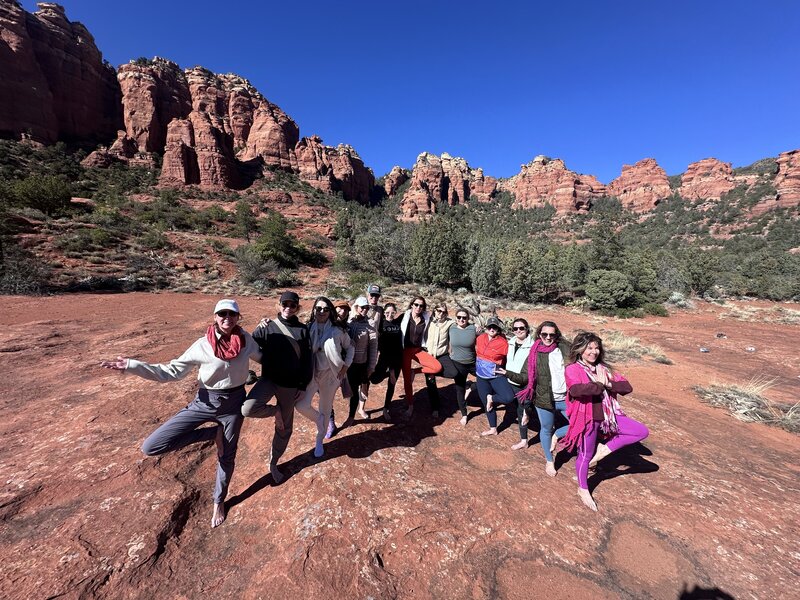 women in Sedona on a yoga retreat 