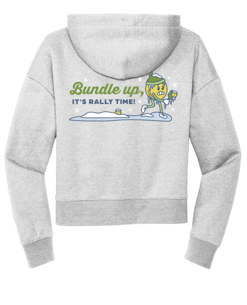 womens gray "bundle up" pickleball hoodie