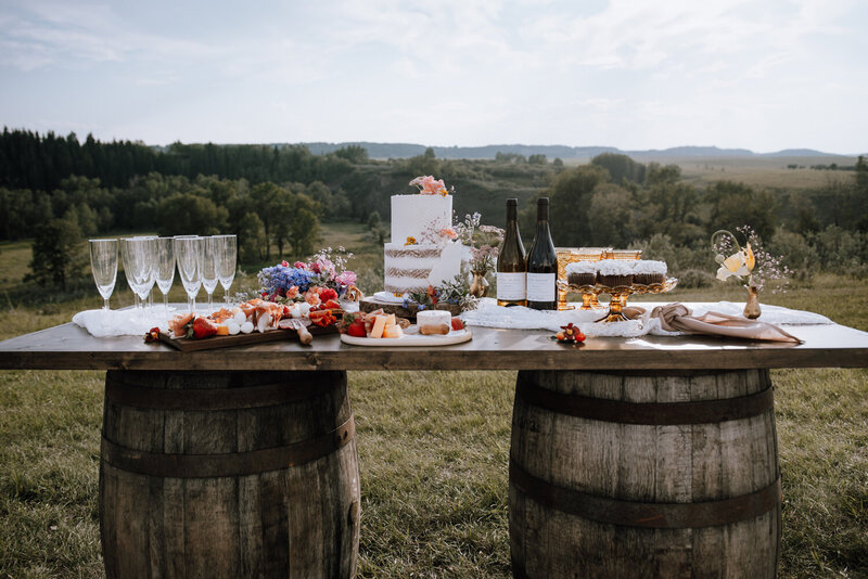 Wiskey barrel table 1-Rori Ranch Rentals