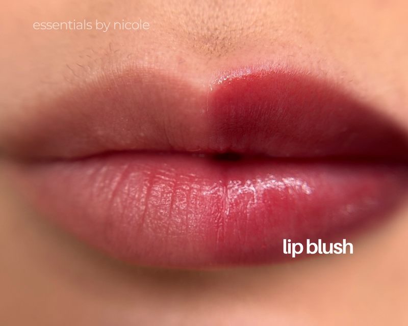 Soft pink lip blush transformation with long-lasting permanent makeup