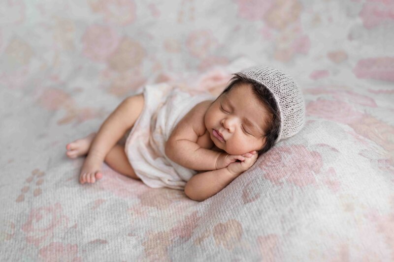 Newborn Sleeping Studio Photography Green Luxury Newborn Photographer Puyallup