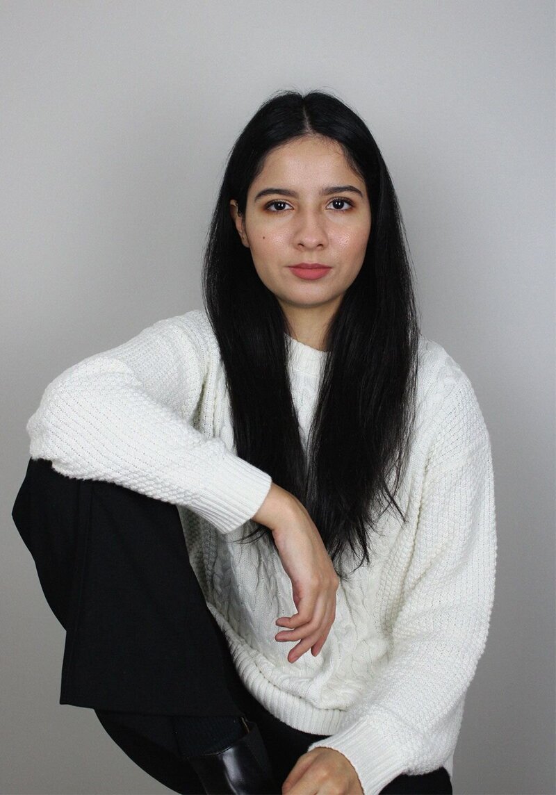 woman looking straight