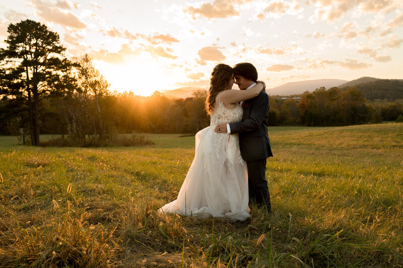 Bride and Groom embracing each  other during their elopement photos.