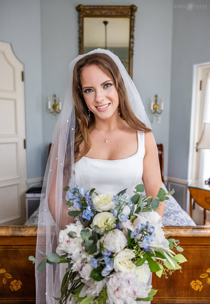 Pretty Bridal Portrait Inside of Cherokee Ranch & Castle on a Summer Wedding Day