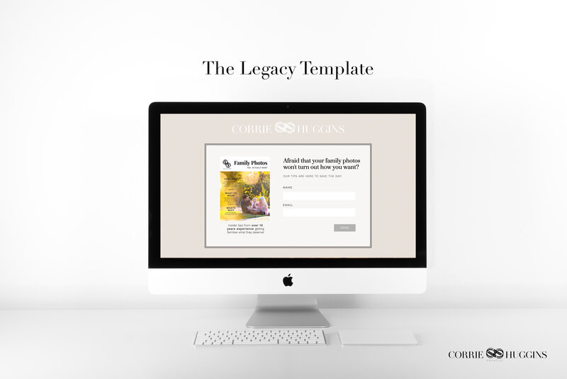 Legacy landing page iMac Website Mockup