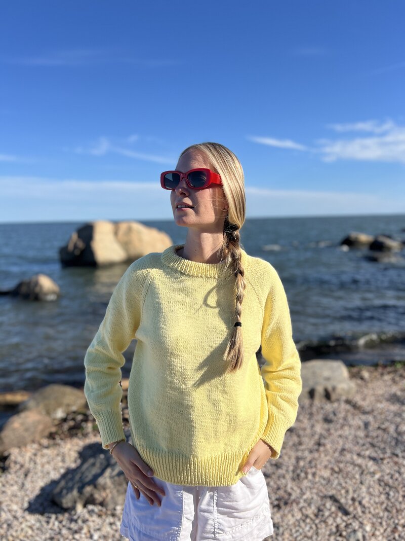 Lexie Dane wearing FO Monday Sweater at the beach