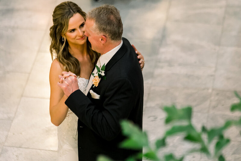 bride's first dance with her father from above