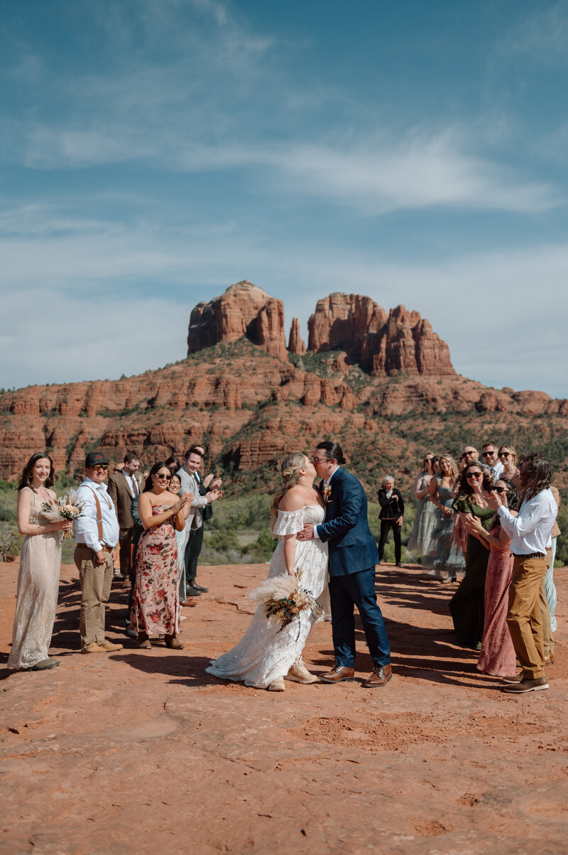 Sunset elopement portraits in the Grand Canyon in Arizona